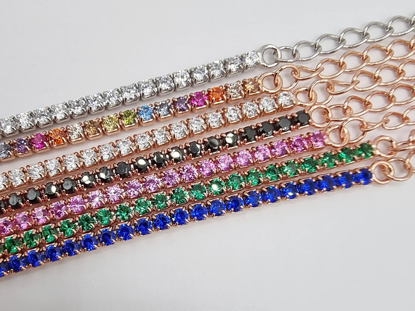 STŘIBRNÝ NÁRAMEK STAMP BÍLÝ - 3 MM - 16 + 4 cm GRIFF.CZ