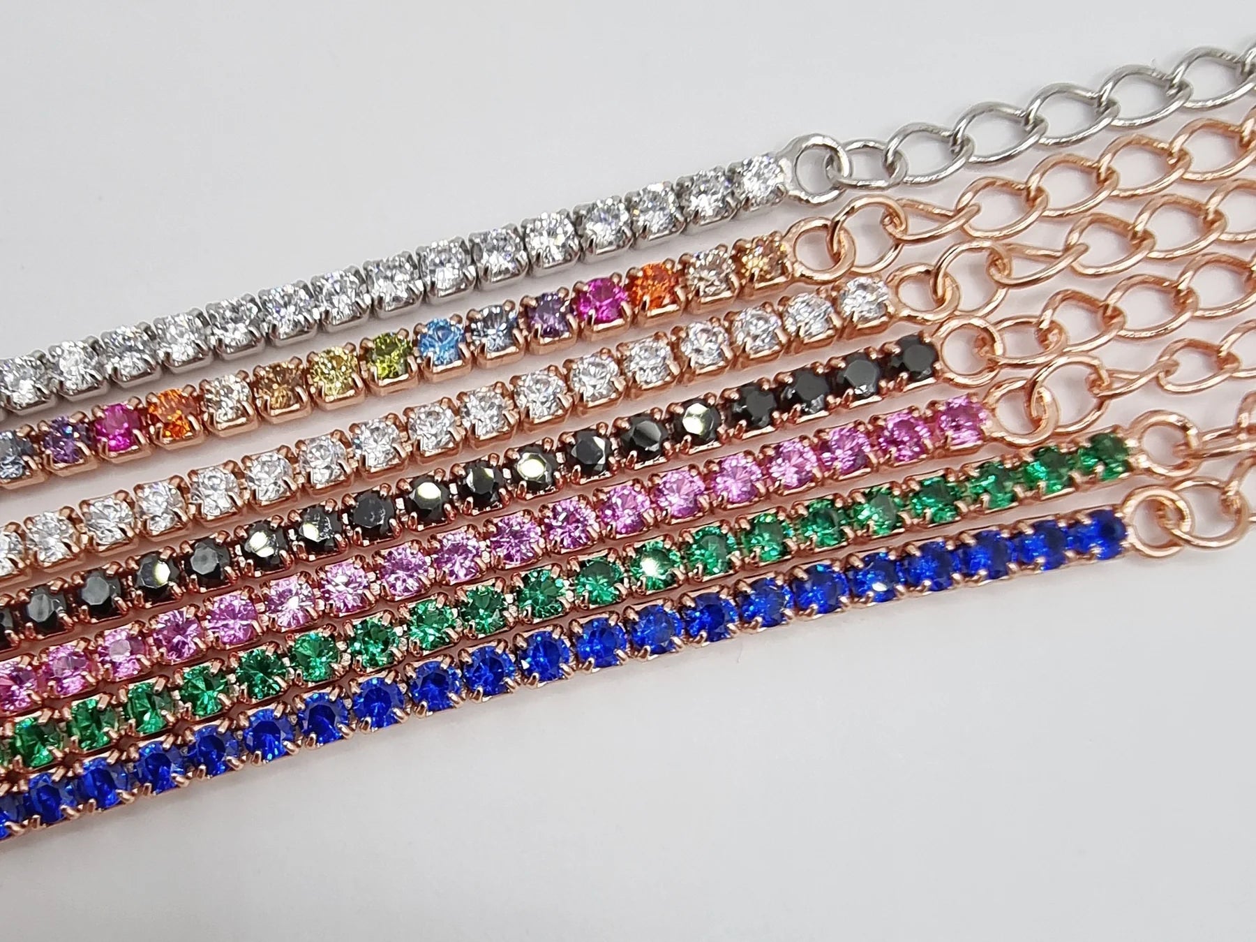 STŘIBRNÝ NÁRAMEK STAMP BÍLÝ - 3 MM - 16 + 4 cm GRIFF.CZ