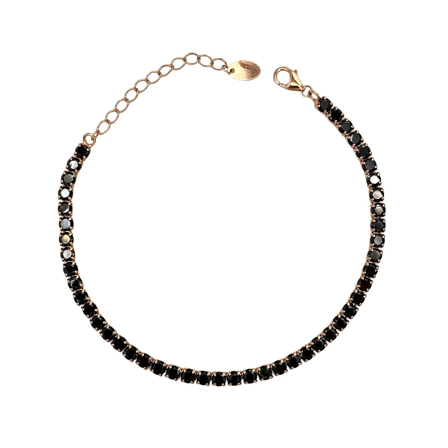 STŘIBRNÝ NÁRAMEK STAMP POZLACENÝ RŮŽOVÝM ZLATEM - 3 MM - 16 + 4 cm GRIFF.CZ