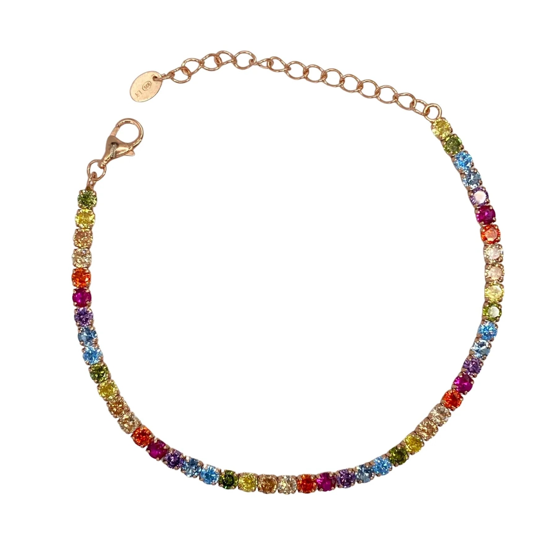 STŘIBRNÝ NÁRAMEK STAMP POZLACENÝ RŮŽOVÝM ZLATEM - 3 MM - 16 + 4 cm GRIFF.CZ