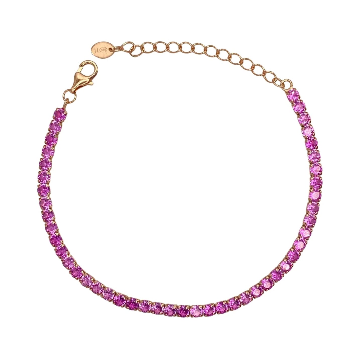 STŘIBRNÝ NÁRAMEK STAMP POZLACENÝ RŮŽOVÝM ZLATEM - 3 MM - 16 + 4 cm GRIFF.CZ