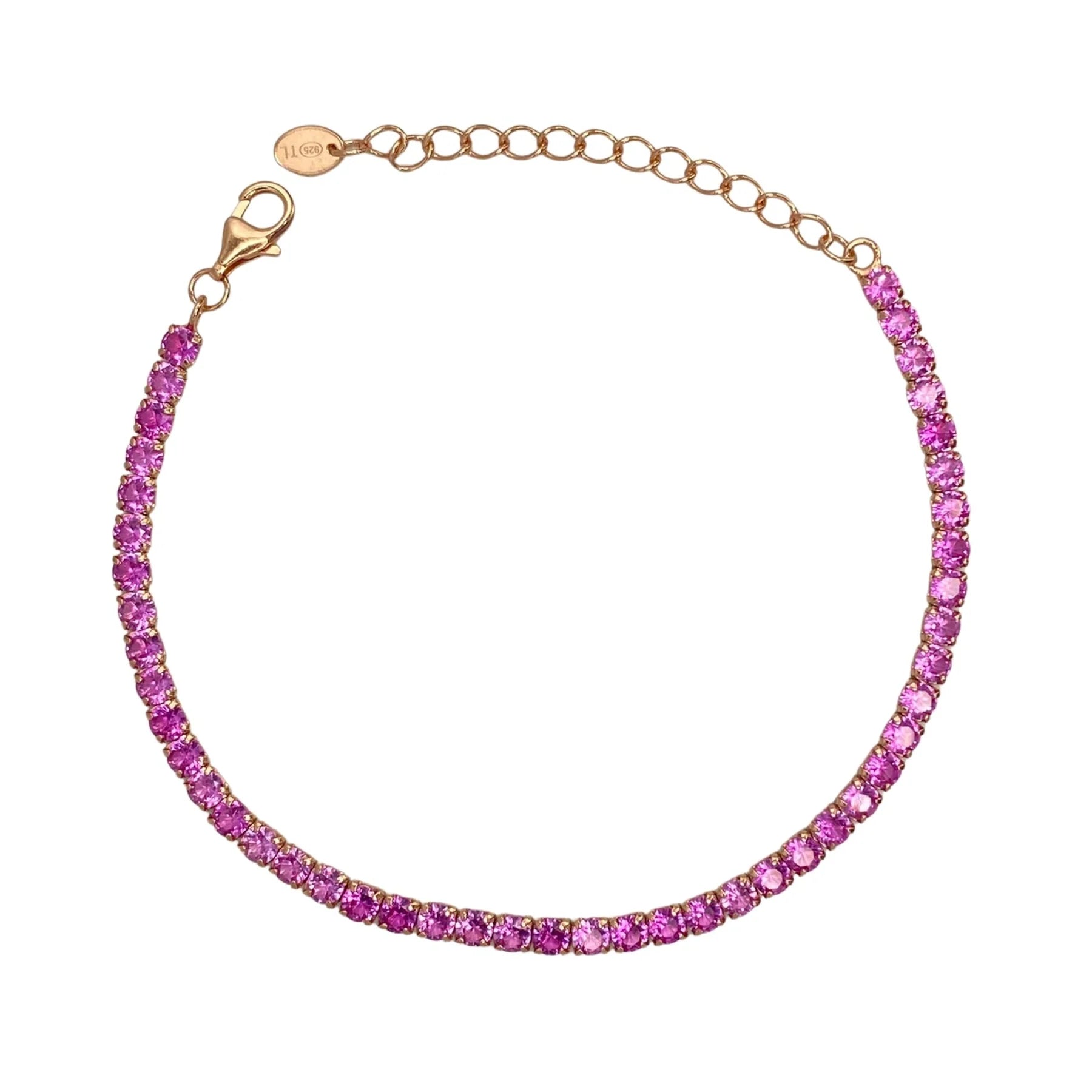 STŘIBRNÝ NÁRAMEK STAMP POZLACENÝ RŮŽOVÝM ZLATEM - 3 MM - 16 + 4 cm GRIFF.CZ