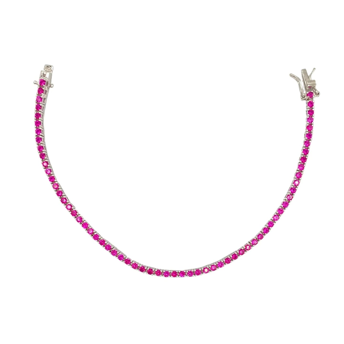 STŘIBRNÝ TENNIS NÁRAMEK RUBY - 2 mm GRIFF.CZ