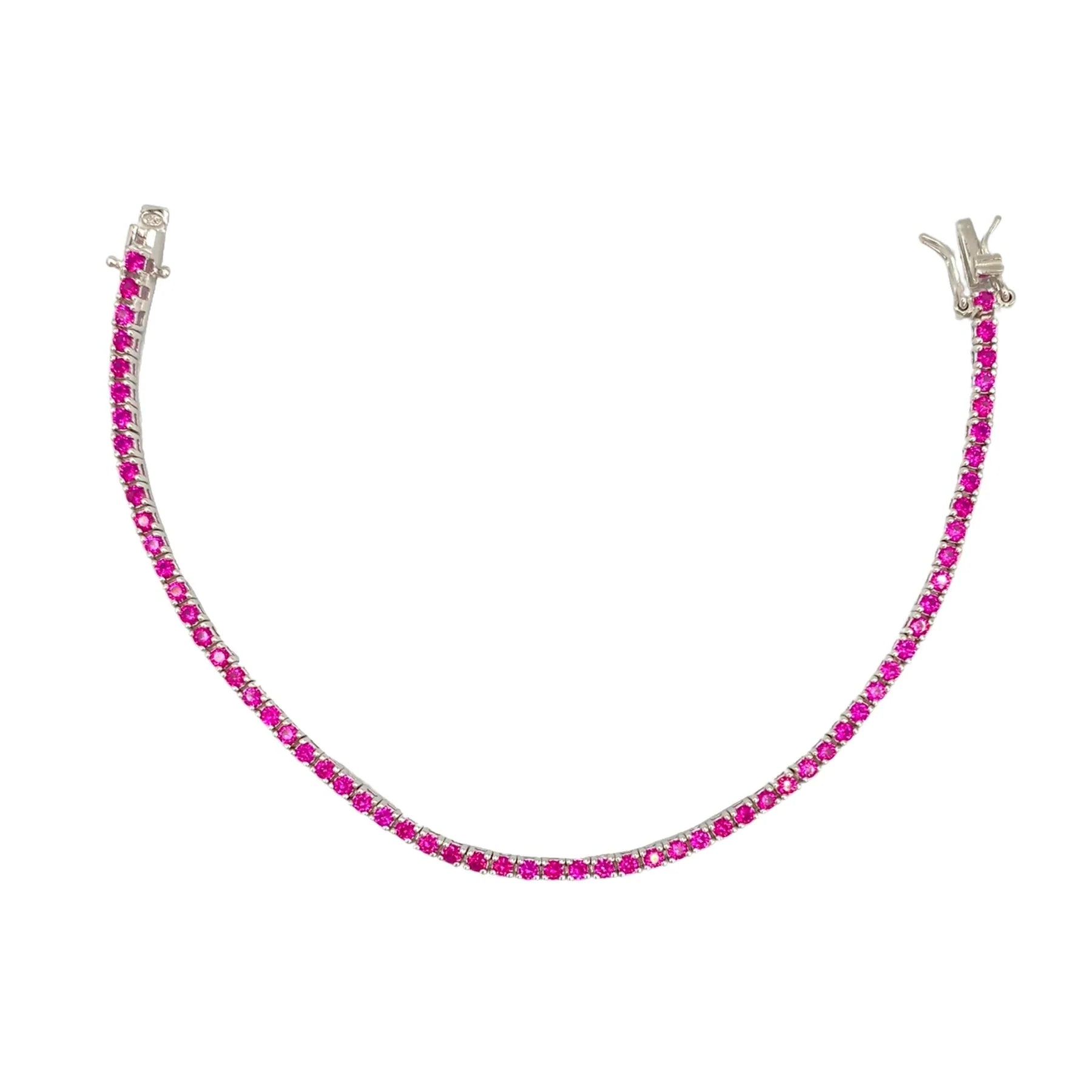 STŘIBRNÝ TENNIS NÁRAMEK RUBY - 2 mm GRIFF.CZ