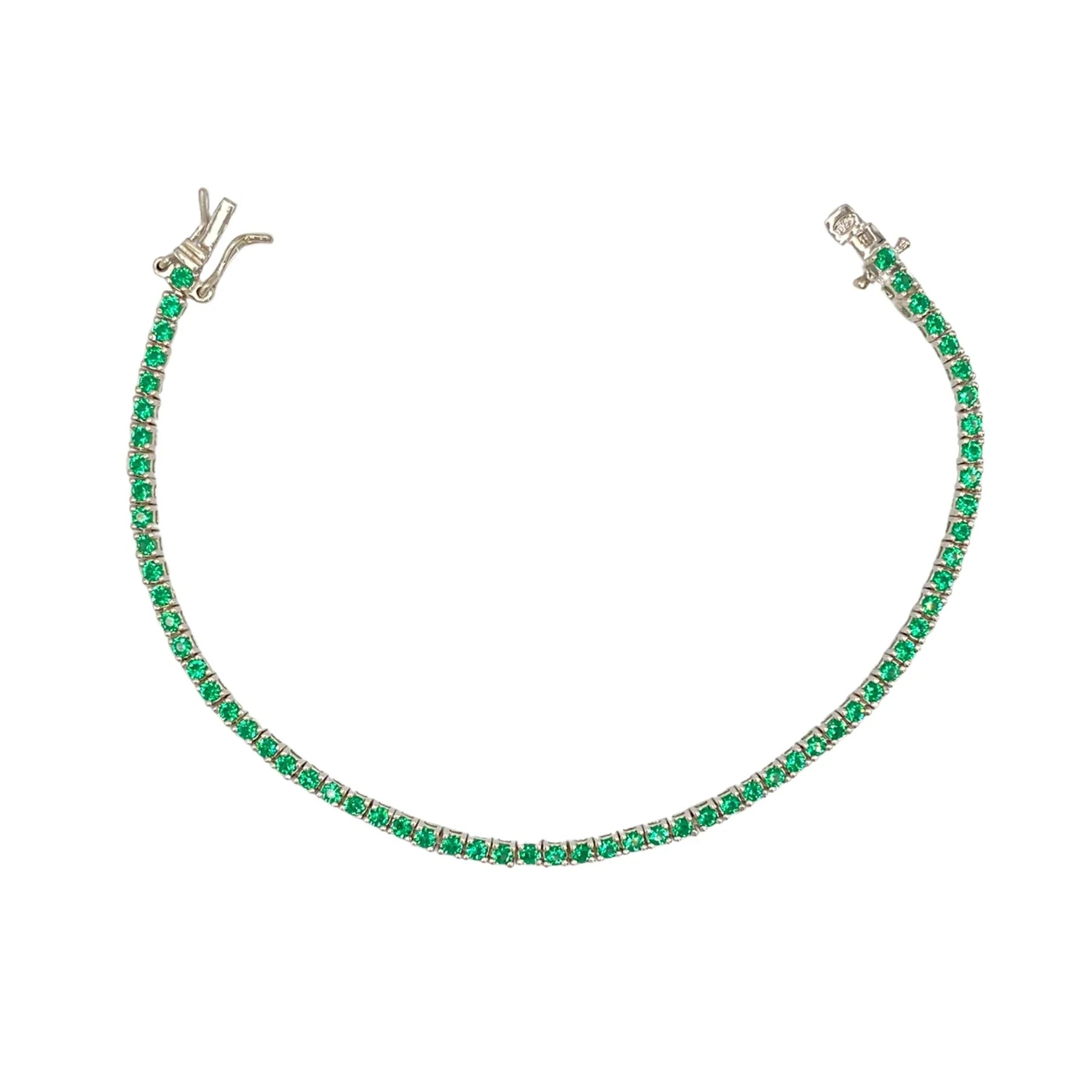 STŘIBRNÝ TENNIS NÁRAMEK EMERALD - 2 mm GRIFF.CZ