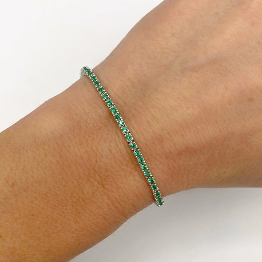 STŘIBRNÝ TENNIS NÁRAMEK EMERALD - 2 mm GRIFF.CZ