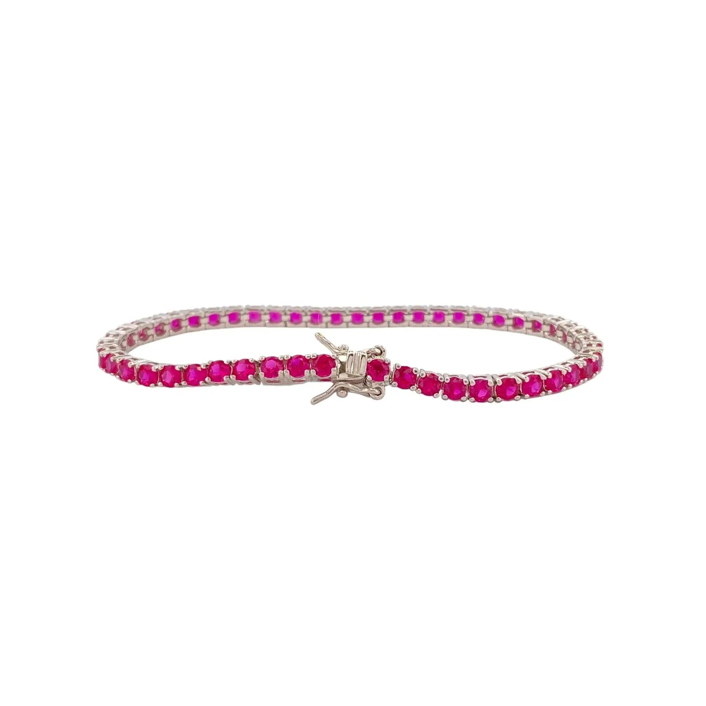 STŘIBRNÝ TENNIS NÁRAMEK RUBY - 3 mm GRIFF.CZ