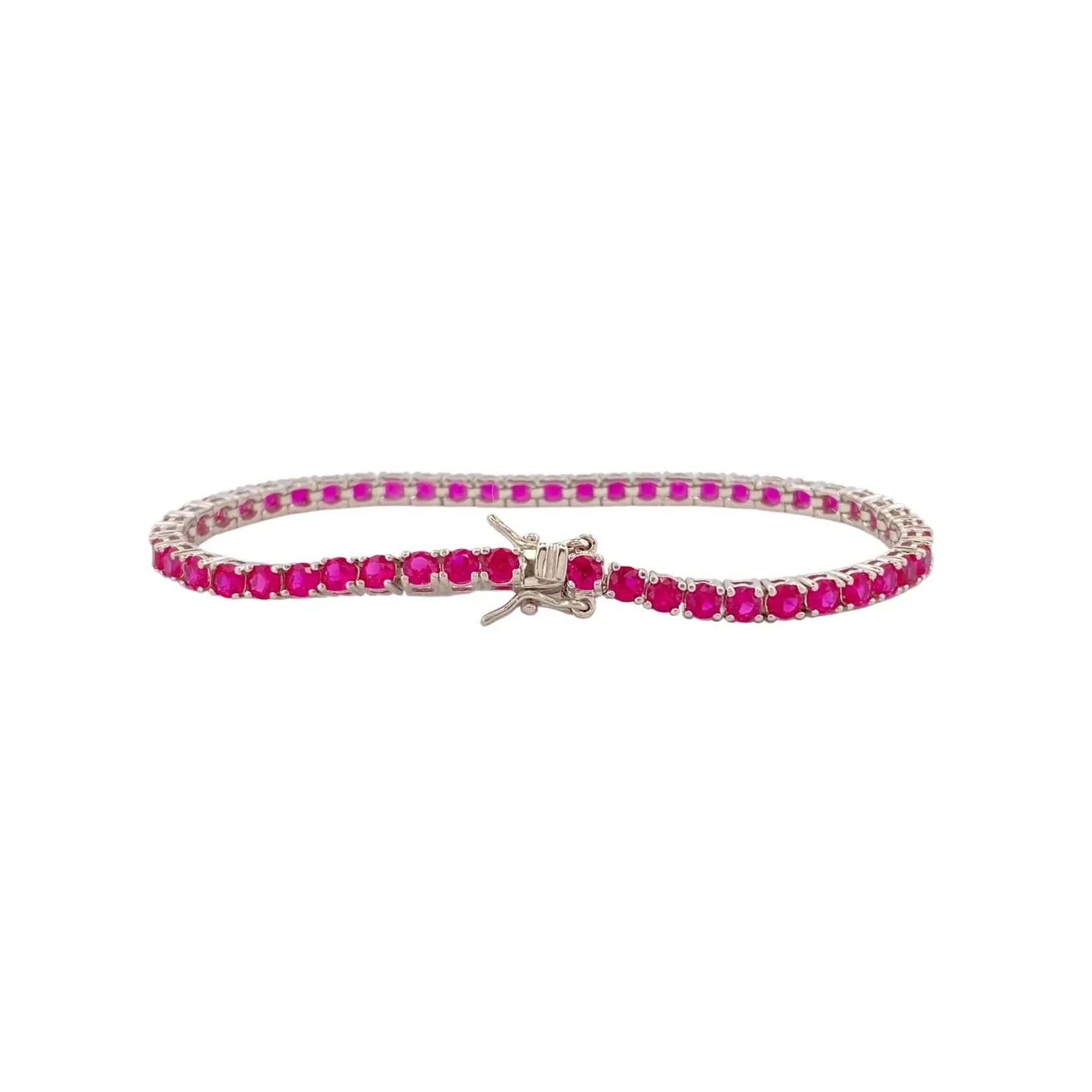 STŘIBRNÝ TENNIS NÁRAMEK RUBY - 3 mm GRIFF.CZ