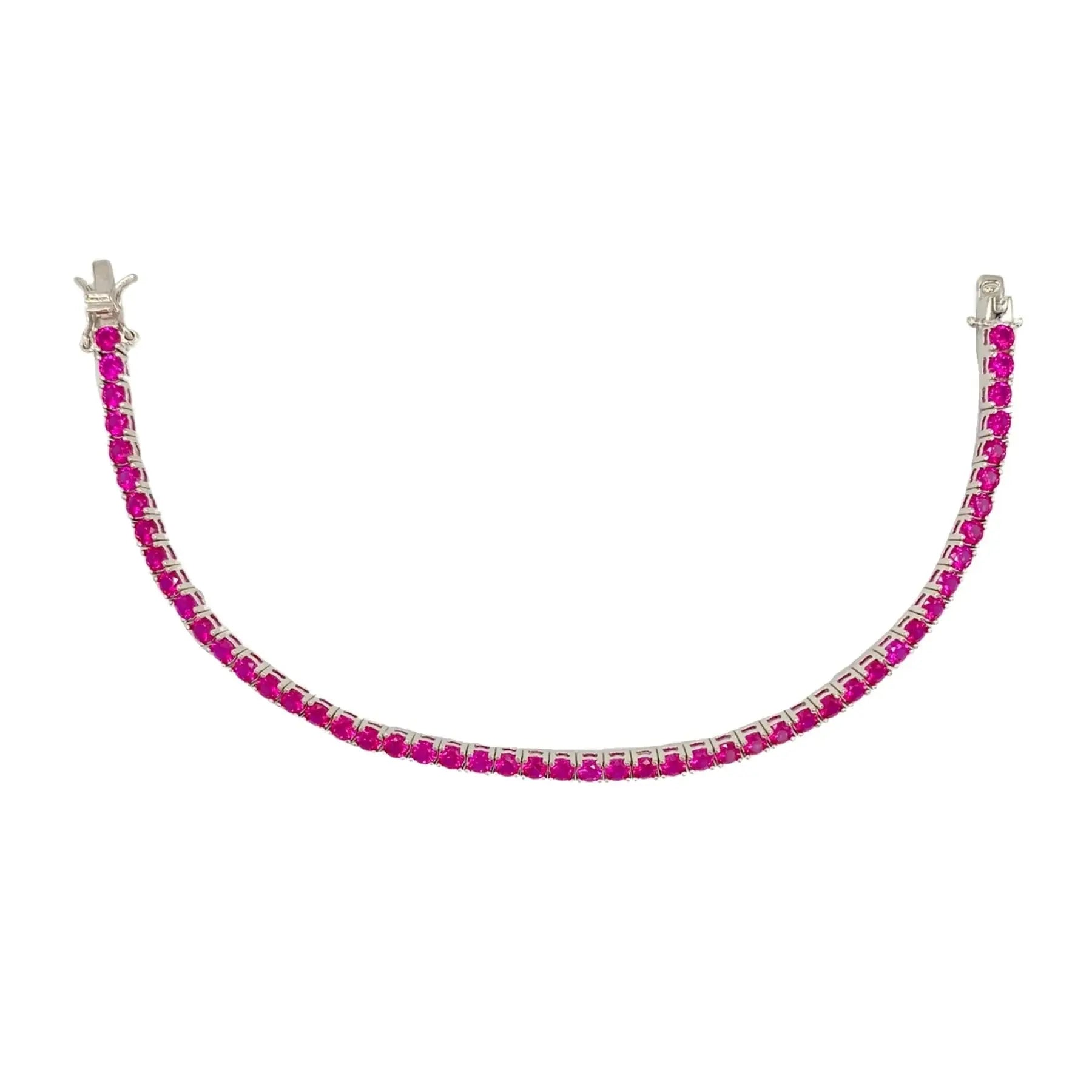 STŘIBRNÝ TENNIS NÁRAMEK RUBY - 3 mm GRIFF.CZ