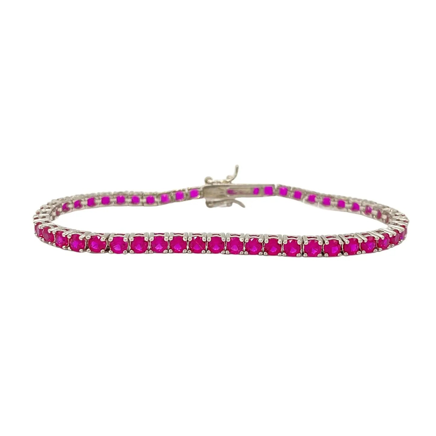 STŘIBRNÝ TENNIS NÁRAMEK RUBY - 3 mm GRIFF.CZ