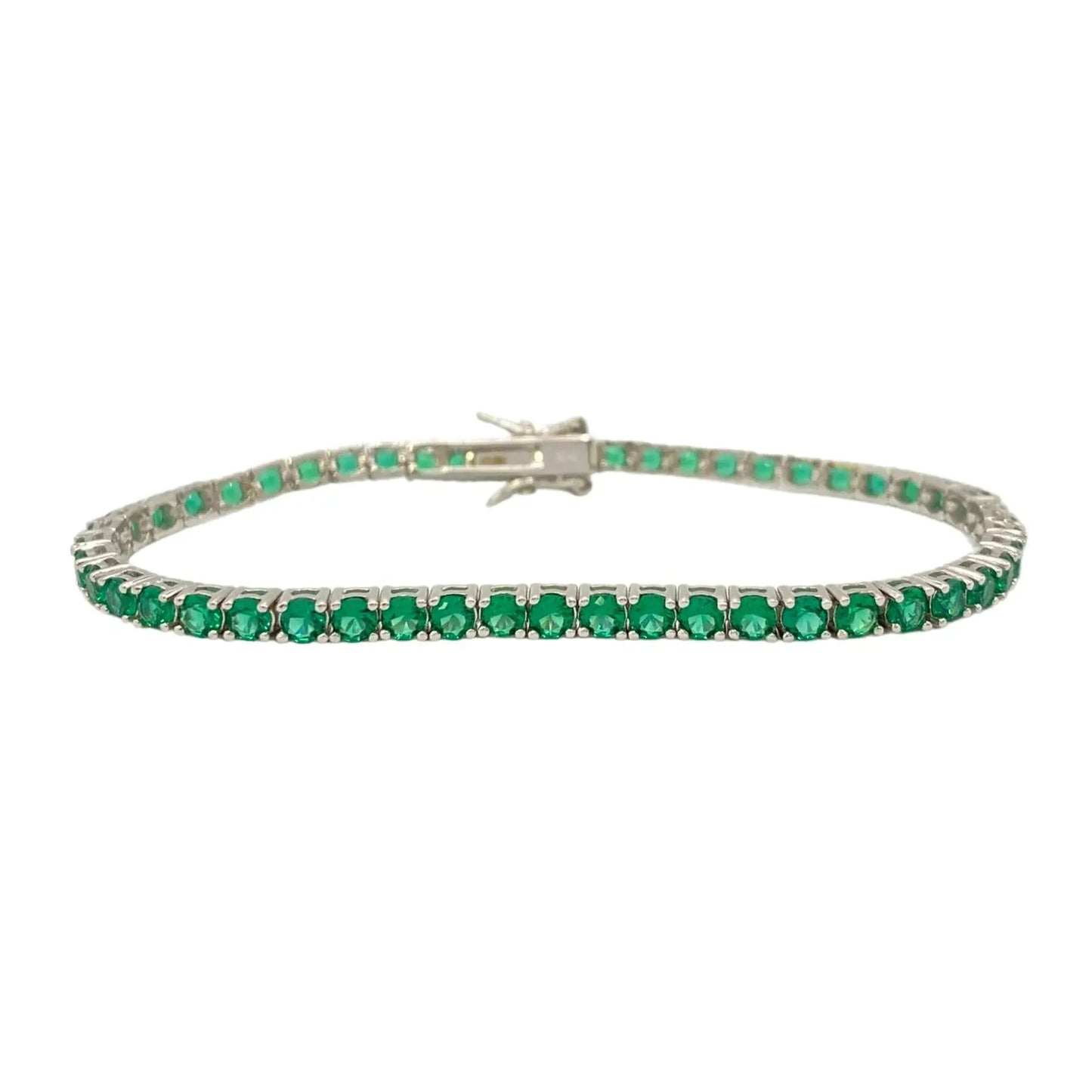 STŘIBRNÝ TENNIS NÁRAMEK EMERALD - 3 mm GRIFF.CZ