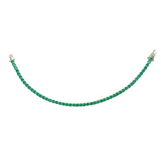 STŘIBRNÝ TENNIS NÁRAMEK EMERALD - 3 mm GRIFF.CZ