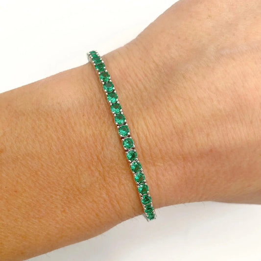 STŘIBRNÝ TENNIS NÁRAMEK EMERALD - 3 mm GRIFF.CZ