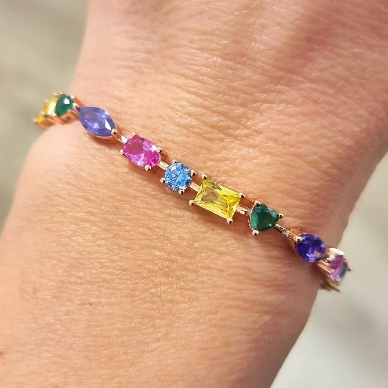 STŘIBRNÝ NÁRAMEK MIX SHAPE - 17+3 CM GRIFF.CZ