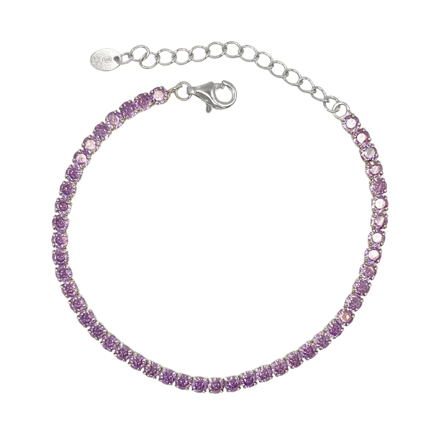 STŘIBRNÝ NÁRAMEK STAMP BÍLÝ - 3 MM - 16 + 4 cm GRIFF.CZ