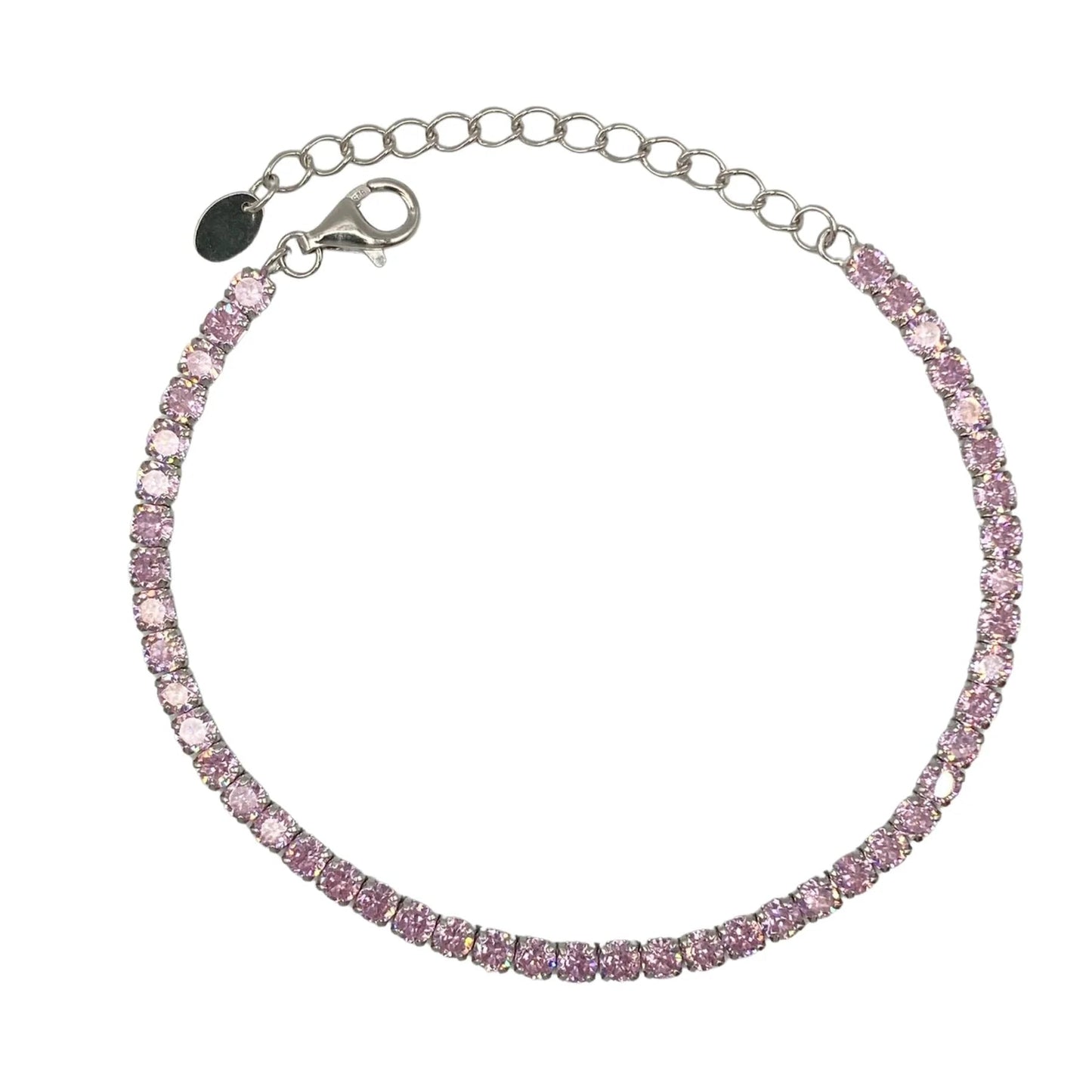 STŘIBRNÝ NÁRAMEK STAMP BÍLÝ - 3 MM - 16 + 4 cm GRIFF.CZ