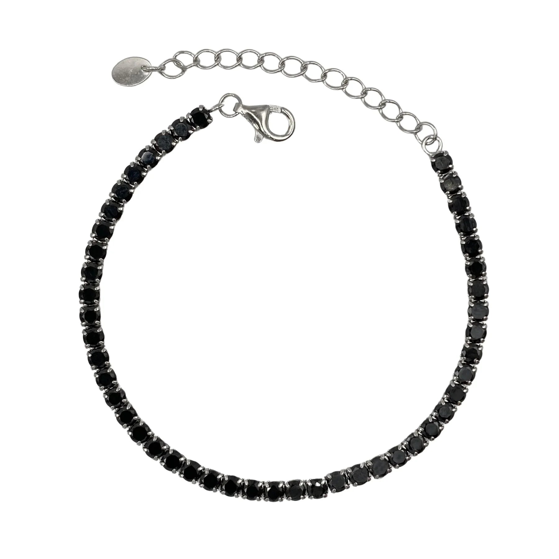 STŘIBRNÝ NÁRAMEK STAMP BÍLÝ - 3 MM - 16 + 4 cm GRIFF.CZ