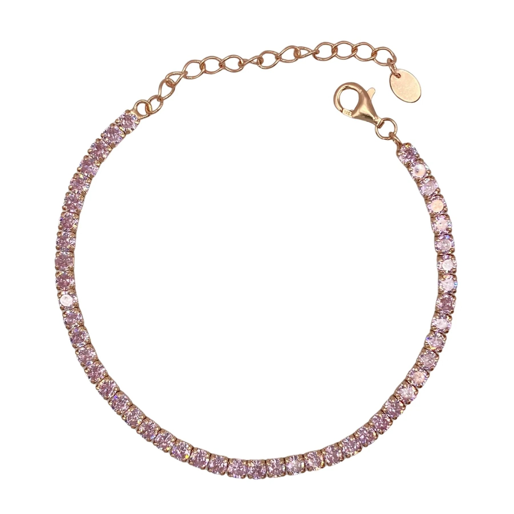 STŘIBRNÝ NÁRAMEK STAMP POZLACENÝ RŮŽOVÝM ZLATEM - 3 MM - 16 + 4 cm GRIFF.CZ