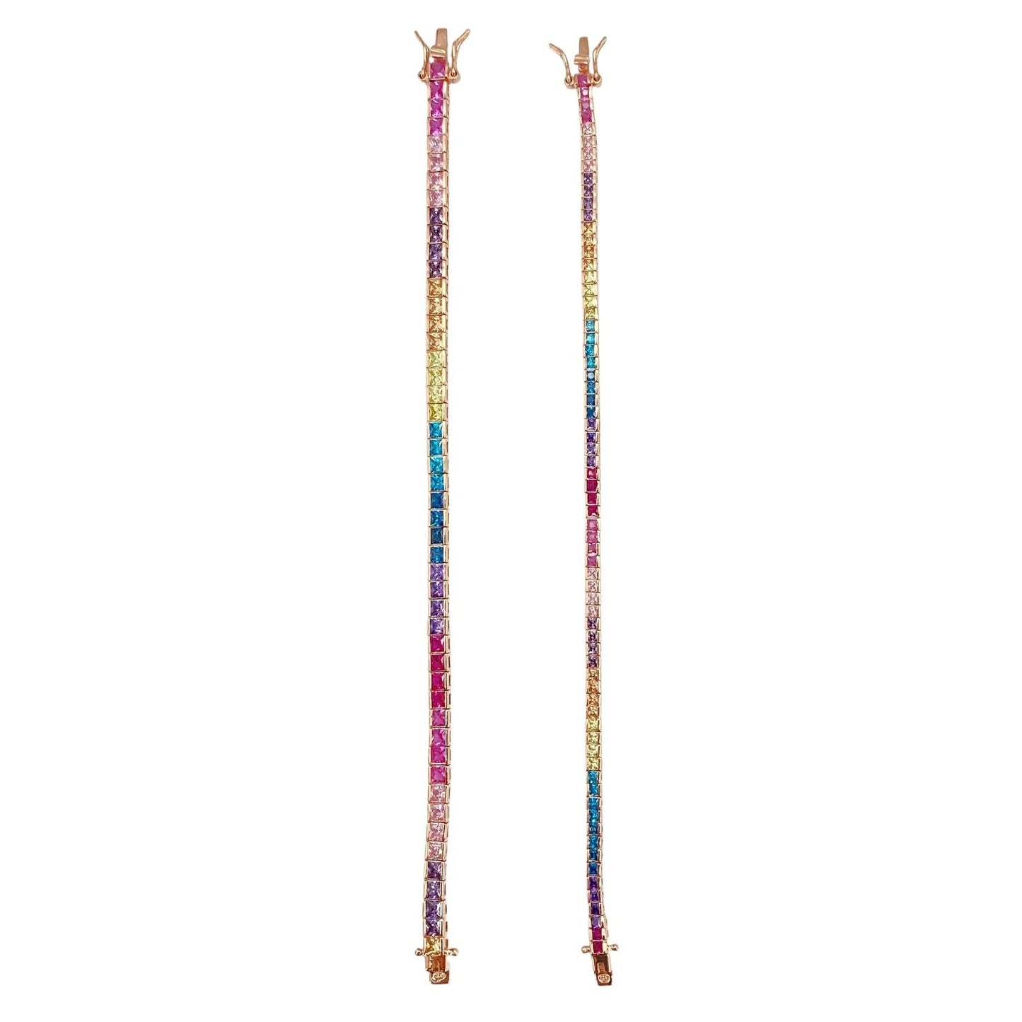 STŘÍBRNÝ RAINBOW TENNIS NÁRAMEK POZLACENÝ RŮŽOVÝM ZLATEM - 2x2 mm GRIFF.CZ