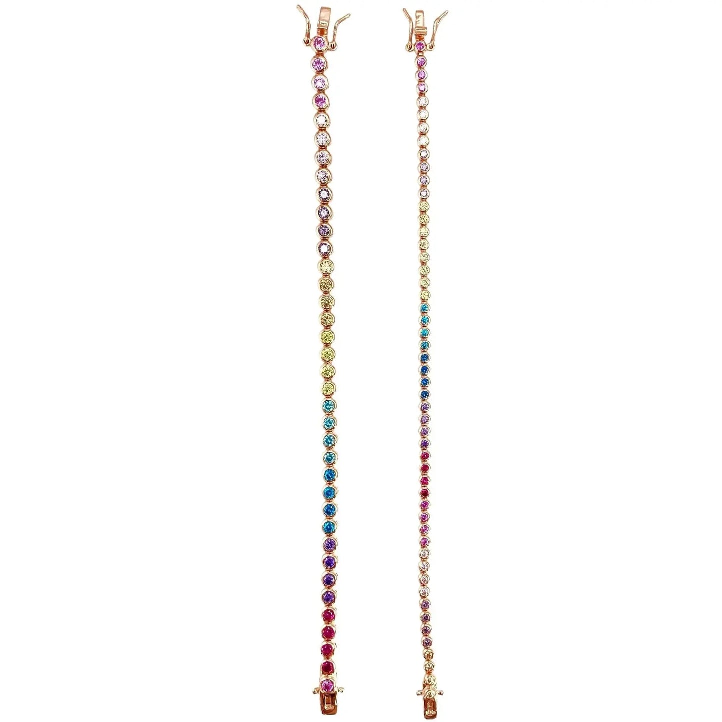 STŘIBRNÝ RAINBOW BEZEL NÁRAMEK POZLACENÝ RŮŽOVÝM ZLATEM GRIFF.CZ