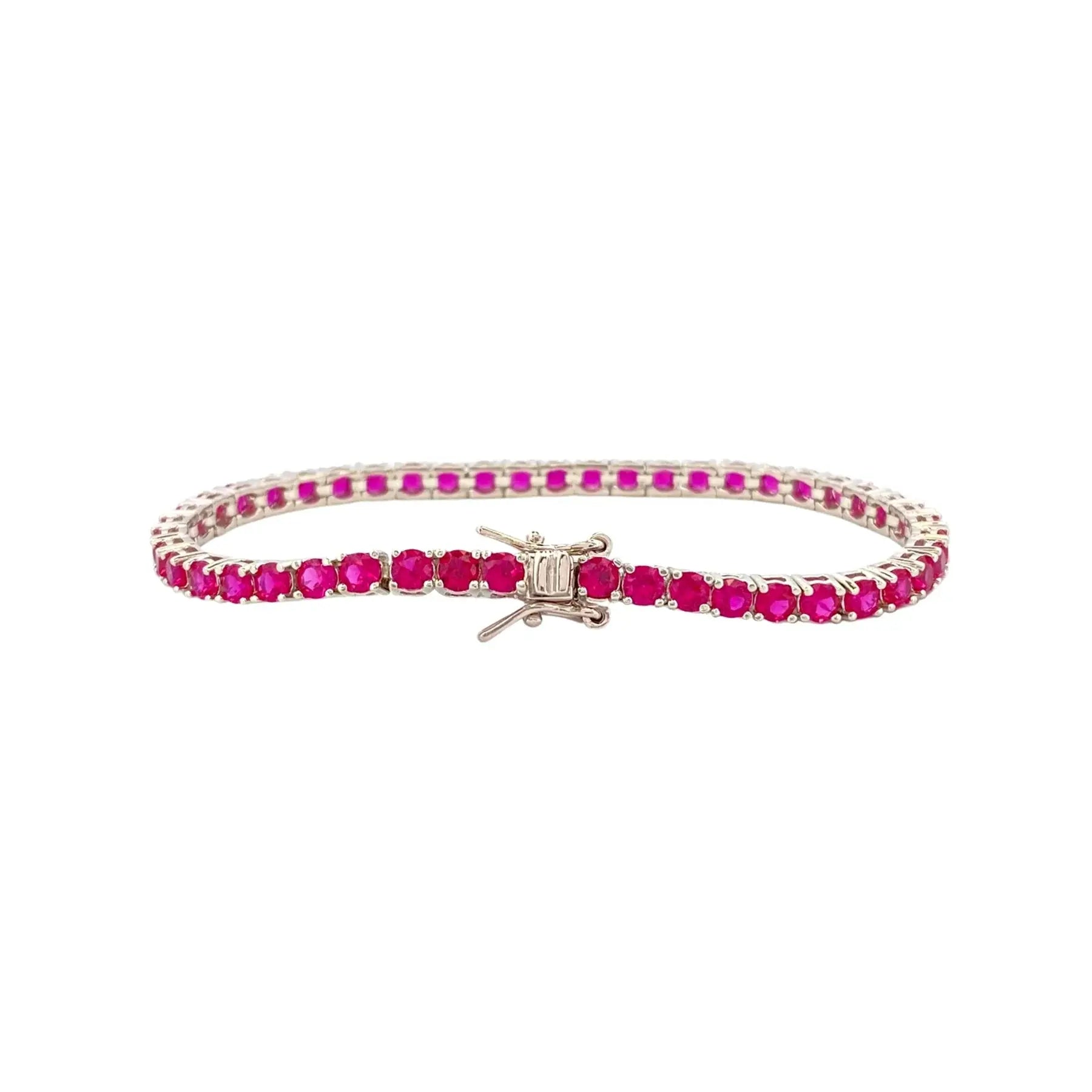 STŘIBRNÝ TENNIS NÁRAMEK RUBY - 3 mm GRIFF.CZ