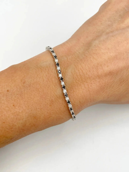 STŘIBRNÝ TENNIS NÁRAMEK 1+1 - 2 mm GRIFF.CZ