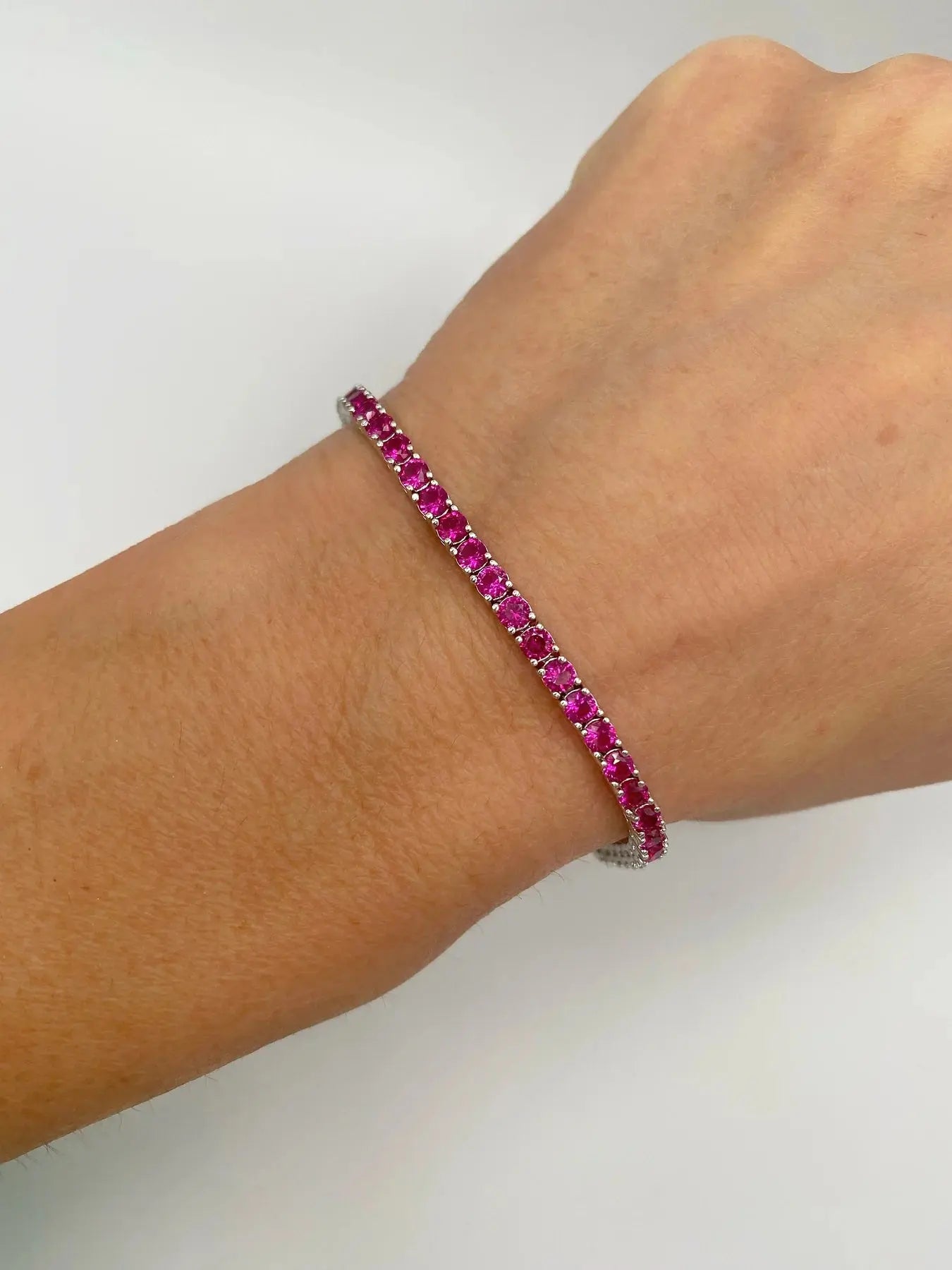 STŘIBRNÝ TENNIS NÁRAMEK RUBY - 3 mm GRIFF.CZ