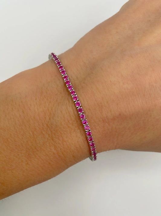 STŘIBRNÝ TENNIS NÁRAMEK RUBY - 2 mm GRIFF.CZ