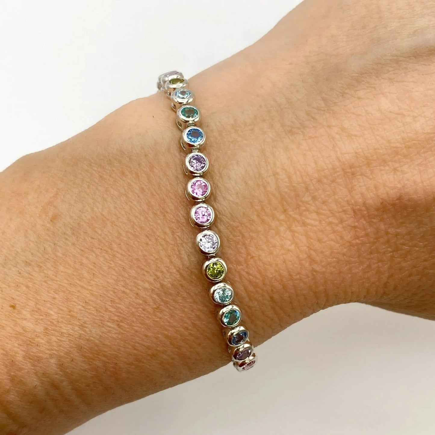 STŘIBRNÝ RAINBOW BEZEL NÁRAMEK - 3 mm GRIFF.CZ