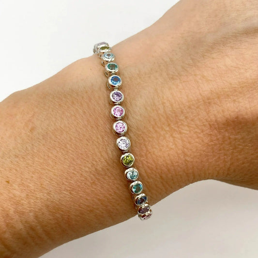 STŘIBRNÝ RAINBOW BEZEL NÁRAMEK - 3 mm GRIFF.CZ