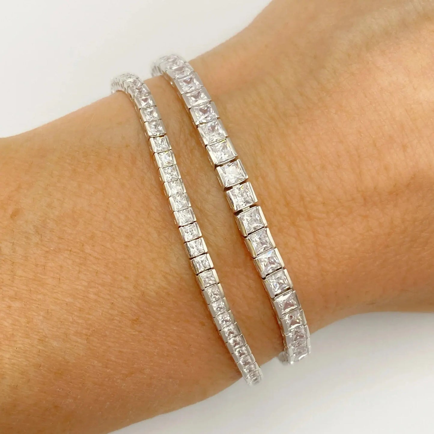 STŘIBRNÝ TENNIS NÁRAMEK 2x2 GRIFF.CZ