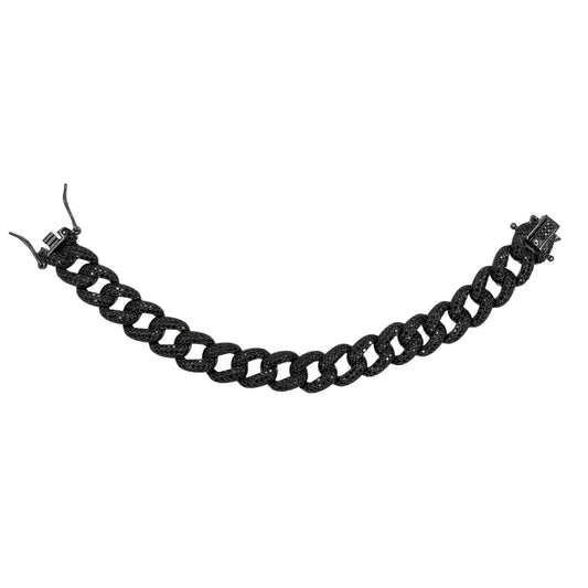 STŘIBRNÝ NÁRAMEK BLACK GROUMETTE - 12 mm GRIFF.CZ