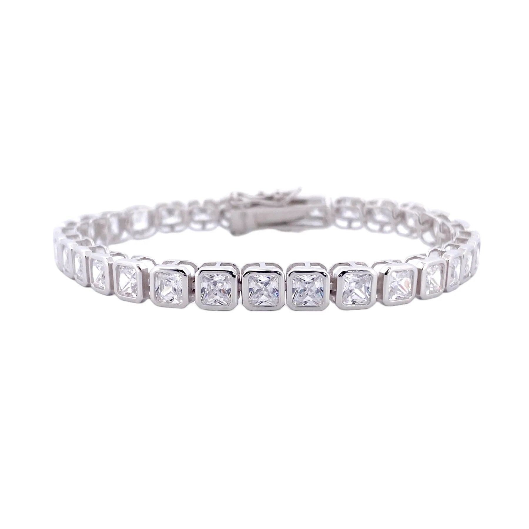 STŘIBRNÝ TENNIS NÁRAMEK SQUARE 4 mm GRIFF.CZ