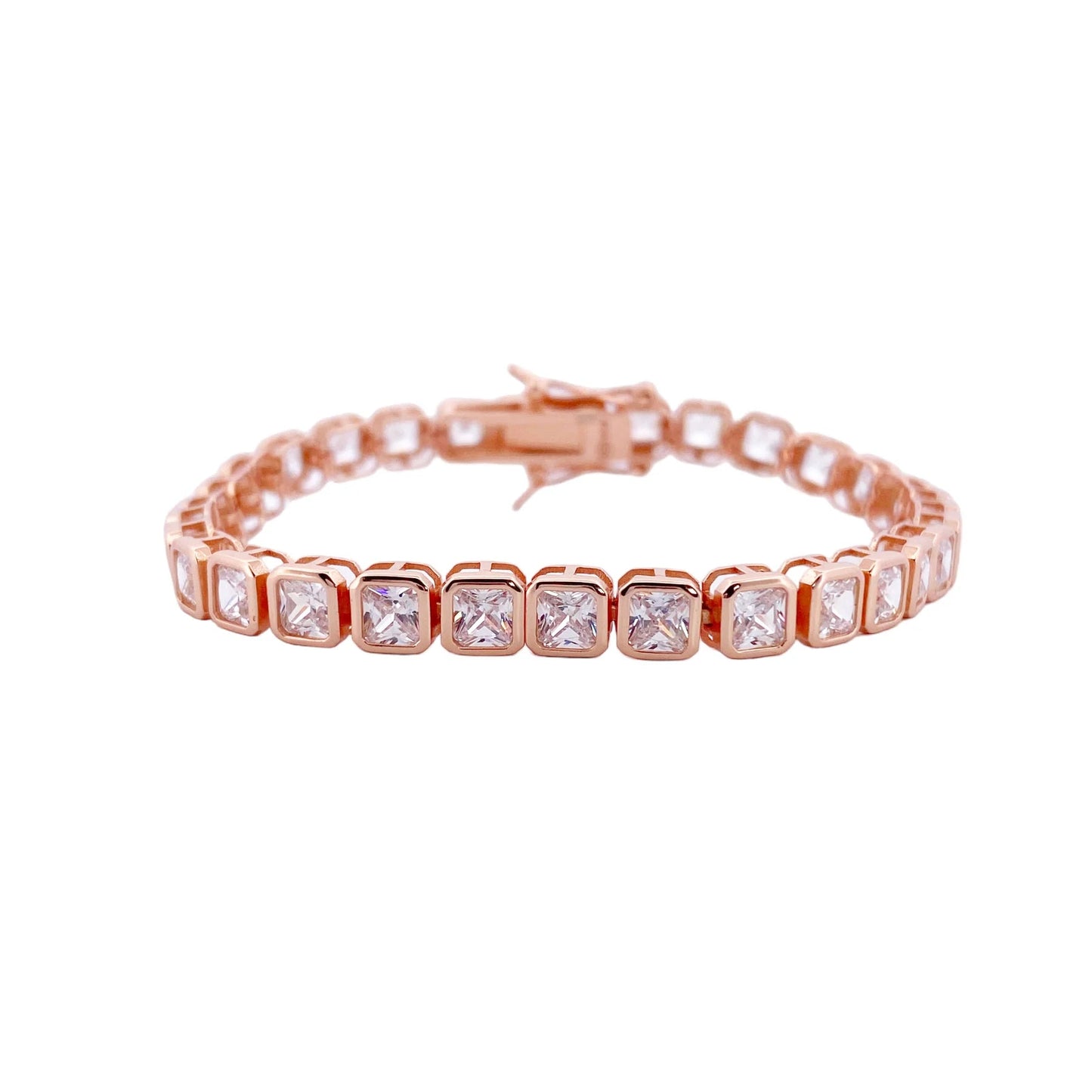 STŘIBRNÝ TENNIS NÁRAMEK SQUARE 4 mm GRIFF.CZ